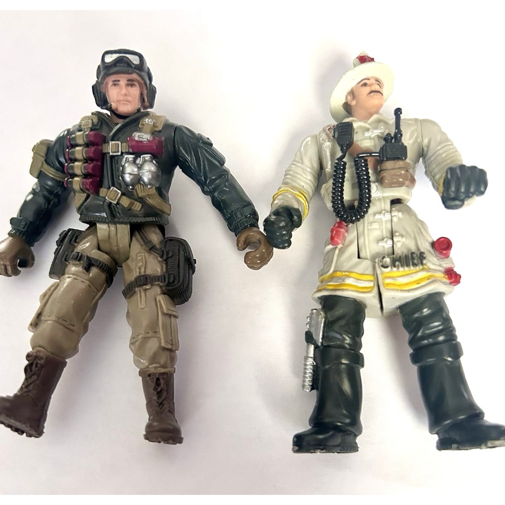 Chap Mei Lot of 2 Action Figures Firefighter City Mission Lt. Cooper (H7)